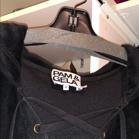 Pam and Gela Lace Up Hooded Sweater - Picture 3 of 4